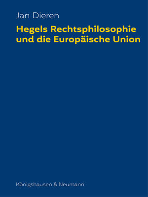 cover image of Hegels Rechtsphilosophie und die Europäische Union